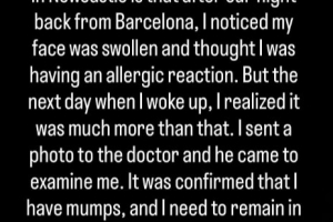 吉马良斯：我得了腮腺炎需隔离5天，并在更长时间内停止体力活动